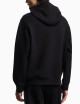 Felpa con cappuccio in double jersey ricamo micro aquila nera