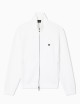 Full-zip sweatshirt in double jersey with micro eagle embroidery white