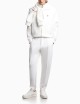 Full-zip sweatshirt in double jersey with micro eagle embroidery white