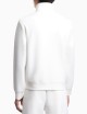 Felpa full zip in double jersey ricamo micro aquila bianca