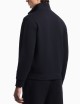 Felpa full zip in double jersey ricamo micro aquila blu navy