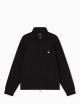 Full-zip sweatshirt in double jersey with micro eagle embroidery black