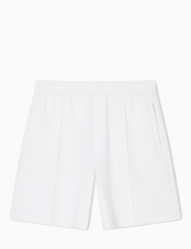 Double jersey Bermuda shorts with ribs white