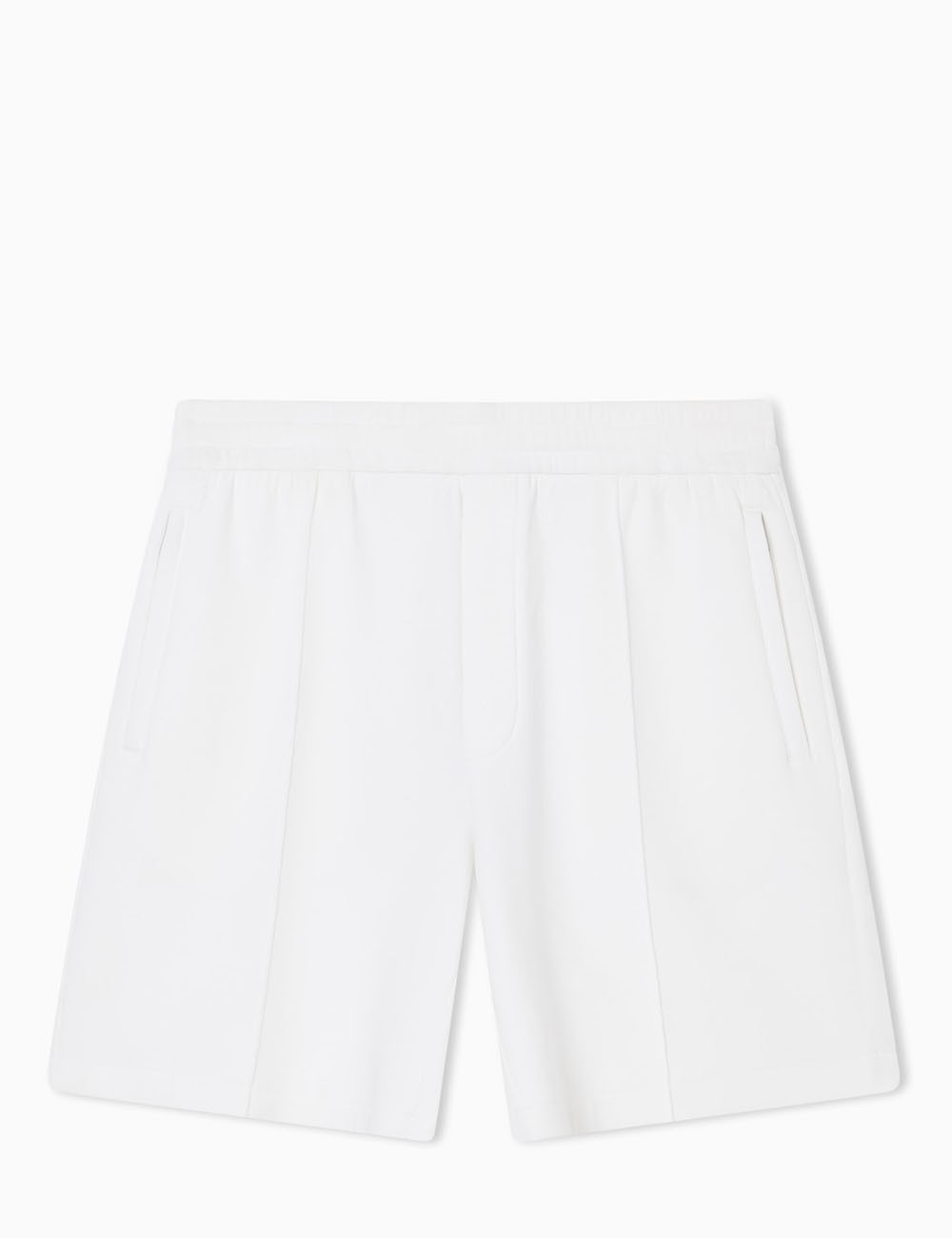 Double jersey Bermuda shorts with ribs white