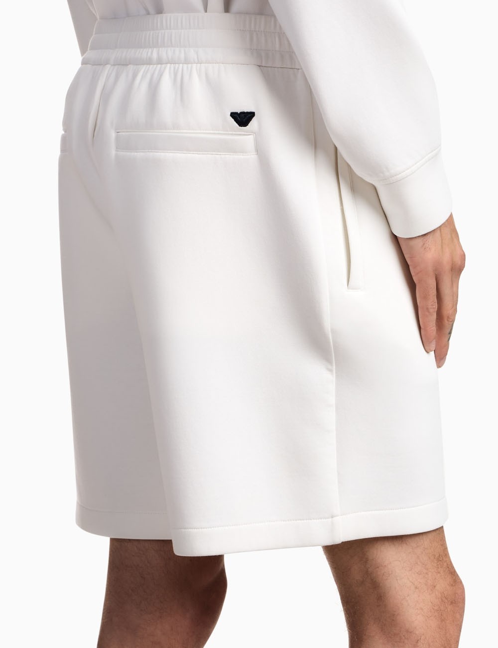 Double jersey Bermuda shorts with ribs white