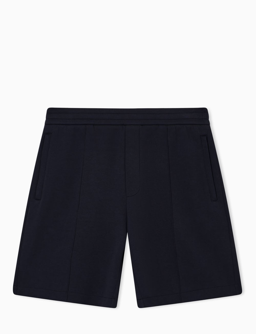 Double jersey Bermuda shorts with ribs Navy blu