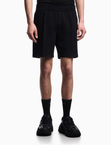Double jersey Bermuda shorts with ribs black