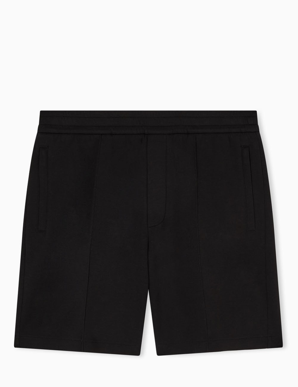 Double jersey Bermuda shorts with ribs black