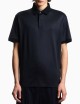 Polo in jersey misto lyocell micro aquila bombé Blu navy