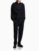 Rounded micro eagle polo shirt in a Lyocell blend jersey navy blue
