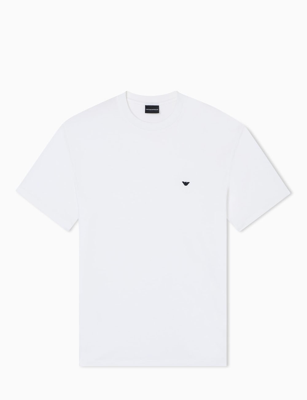 Lyocell-blend jersey T-shirt with embossed eagle embroidery white