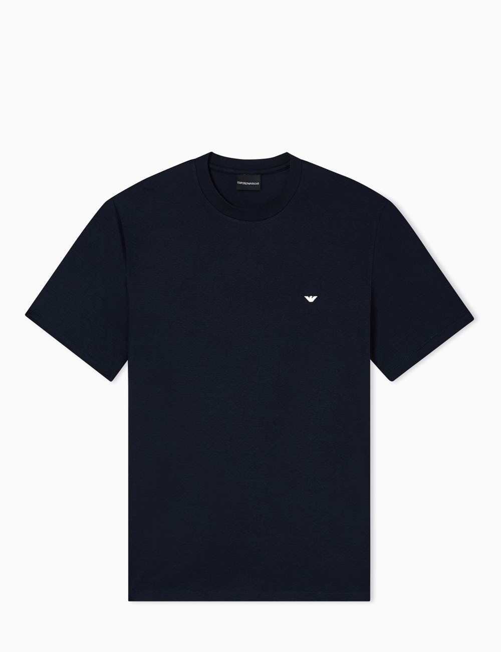 T-shirt in jersey misto lyocell ricamo aquila a rilievo Blu Navy