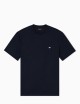 T-shirt in jersey misto lyocell ricamo aquila a rilievo Blu Navy