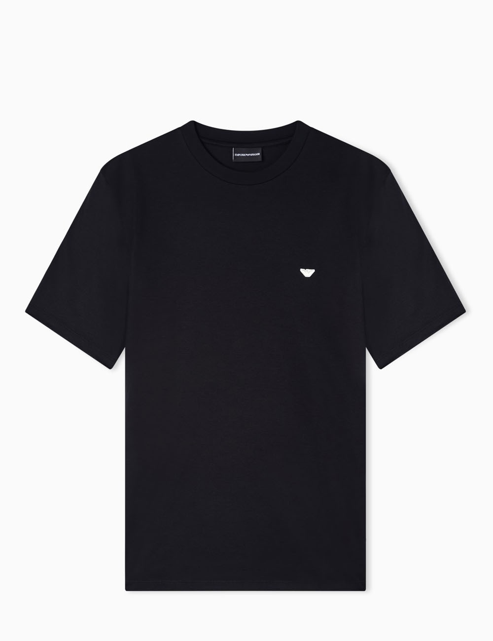 T-shirt in jersey misto lyocell ricamo aquila a rilievo nera