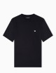T-shirt in jersey misto lyocell ricamo aquila a rilievo nera