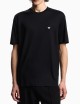 Lyocell-blend jersey T-shirt with embossed eagle embroidery black