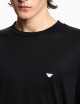 Lyocell-blend jersey T-shirt with embossed eagle embroidery black