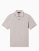 Polo slim fit in piquet stretch con micro eagle Grigio