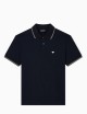 Polo slim fit in piquet stretch con micro eagle Blue navy