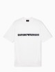 T-shirt in jersey misto lyocell con logo a rilievo soft touch bianca