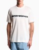 Lyocell-blend jersey T-shirt with soft touch embossed logo white