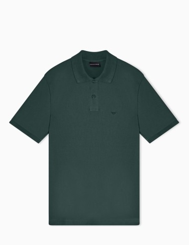 Polo slim fit in piquet verde