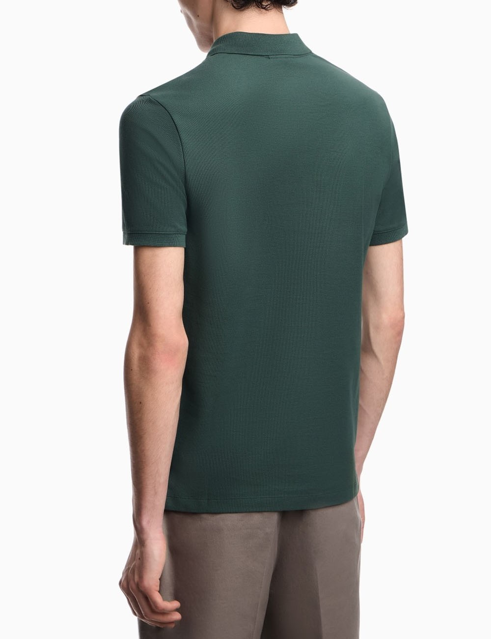 Slim-fit piqué polo shirt green