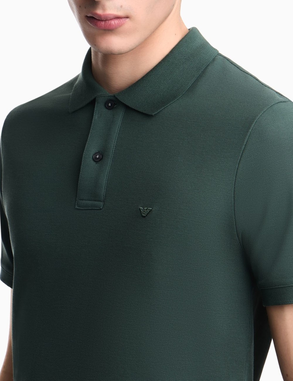 Slim-fit piqué polo shirt green