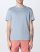 T-shirt a girocollo in cotone Celeste