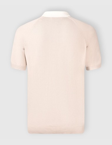 Organic cotton raglan knit skipper polo fresh cotton - panna