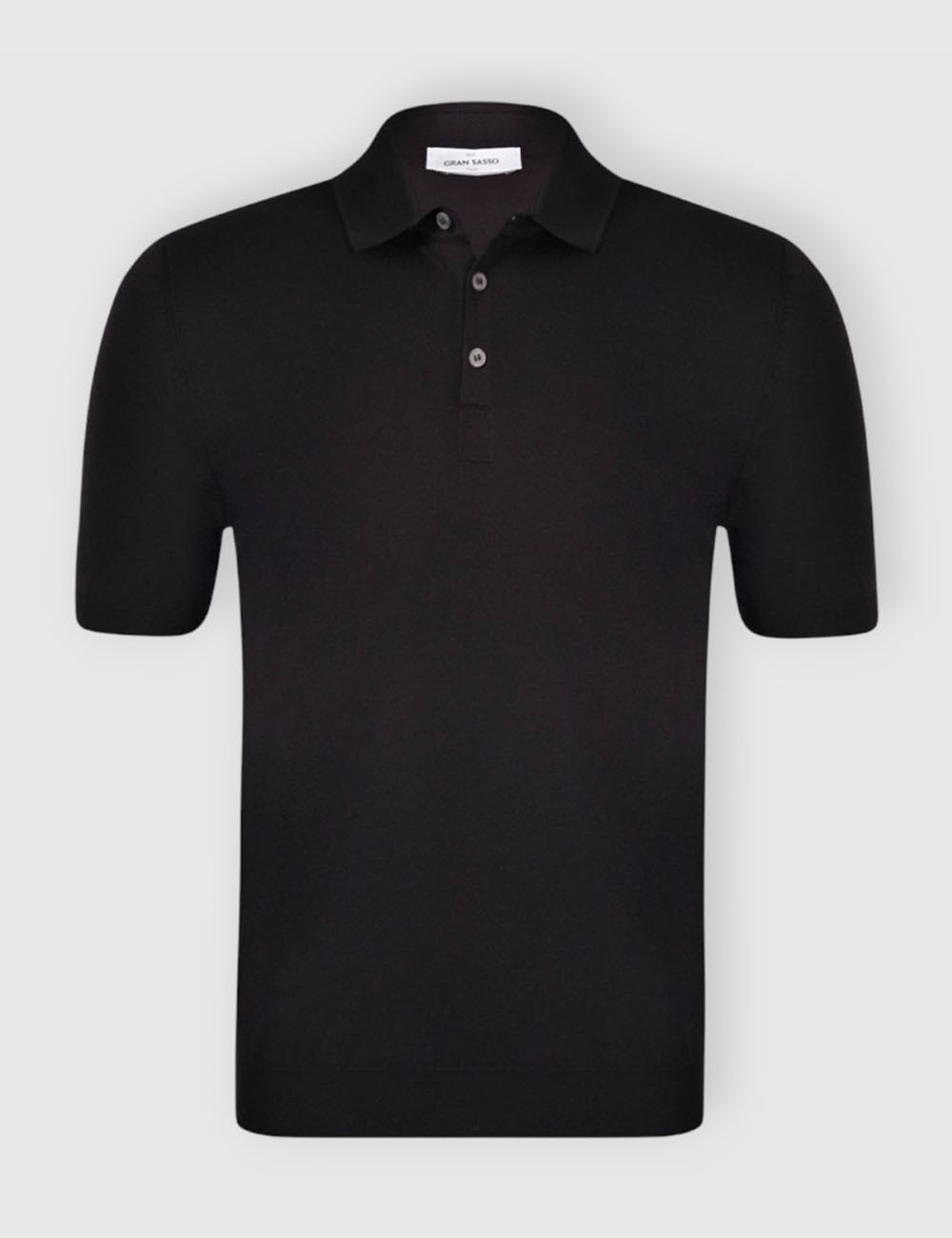Knitted polo fresh cotton black