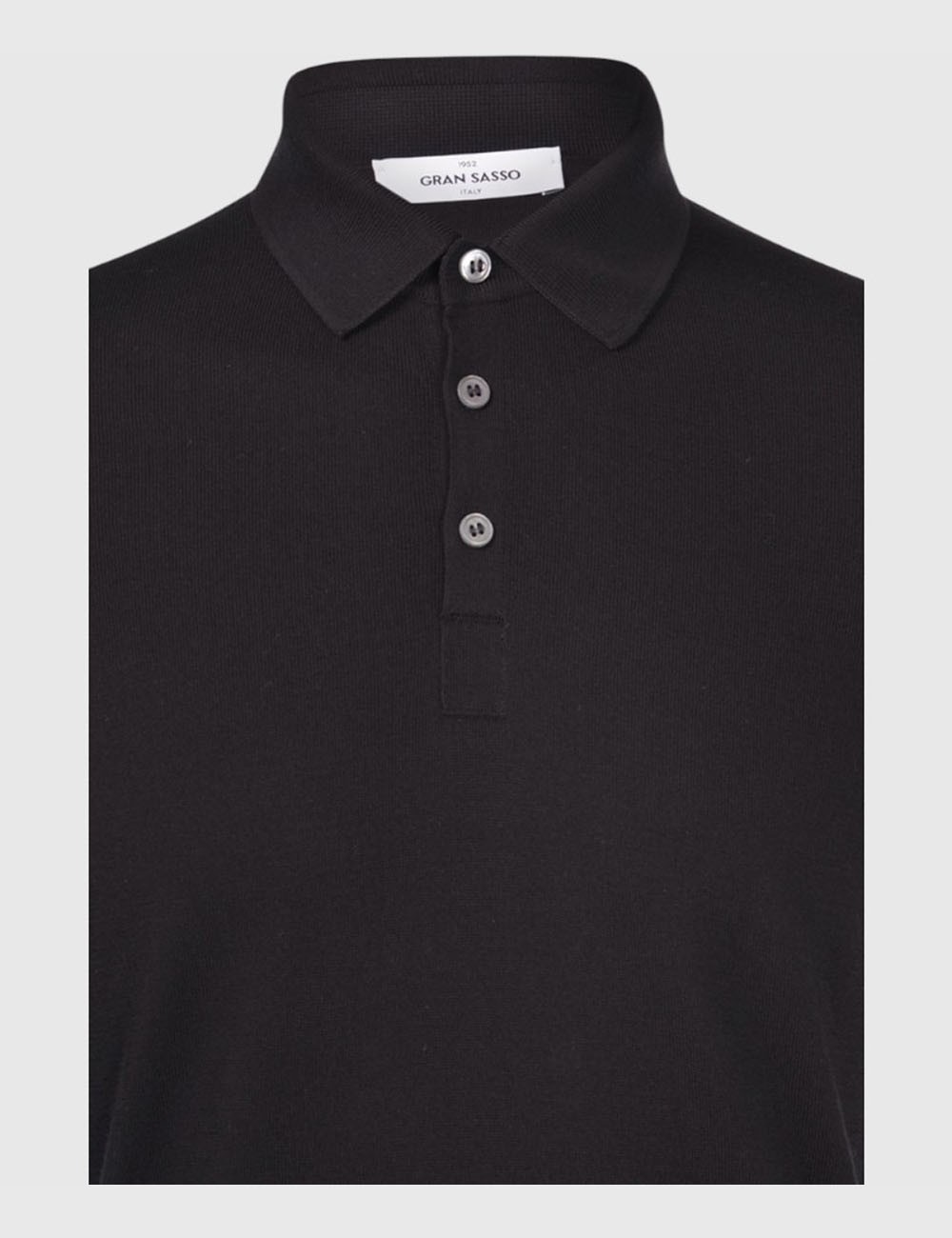 Knitted polo fresh cotton black
