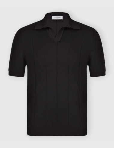 Ribbed skipper polo black