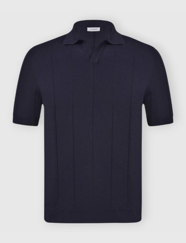 Ribbed skipper polo blue navy