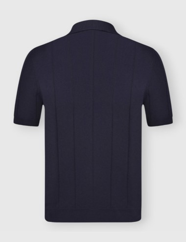 Polo skipper a coste blu navy