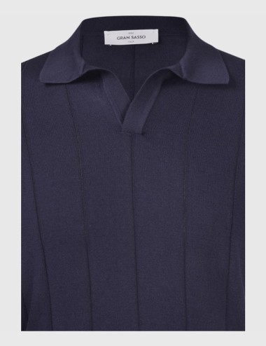 Ribbed skipper polo blue navy