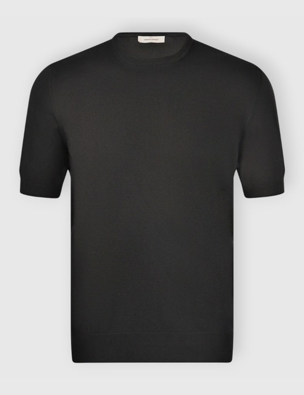 Organic cotton knit t-shirt black