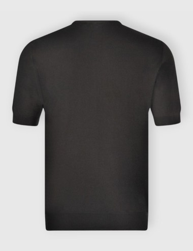 Organic cotton knit t-shirt black