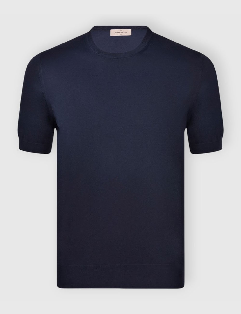 Organic cotton knit t-shirt blue navy