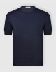 Organic cotton knit t-shirt blue navy
