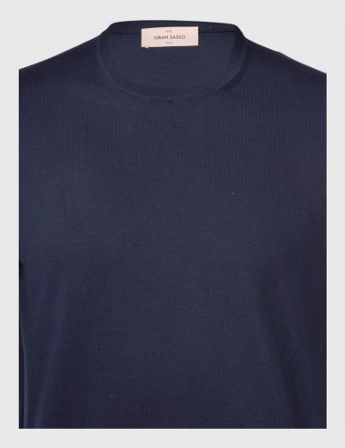 T-shirt in maglia cotone organico blu navy