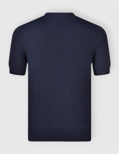 T-shirt in maglia cotone organico blu navy