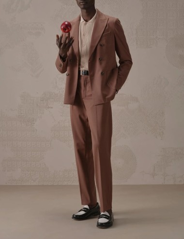 Double-Breasted Jacket in Piqué stool