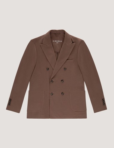 Double-Breasted Jacket in Piqué stool