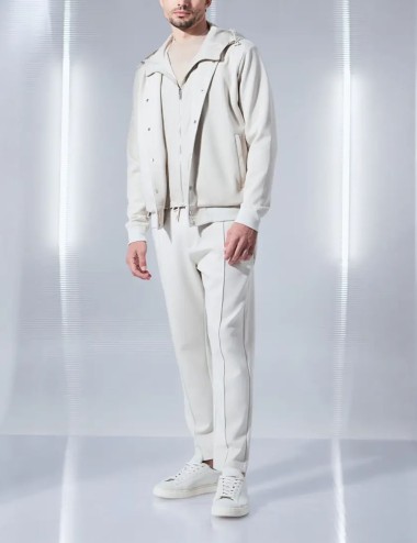 Felpa con cappuccio staccabile SUPIMA COTTON BEIGE