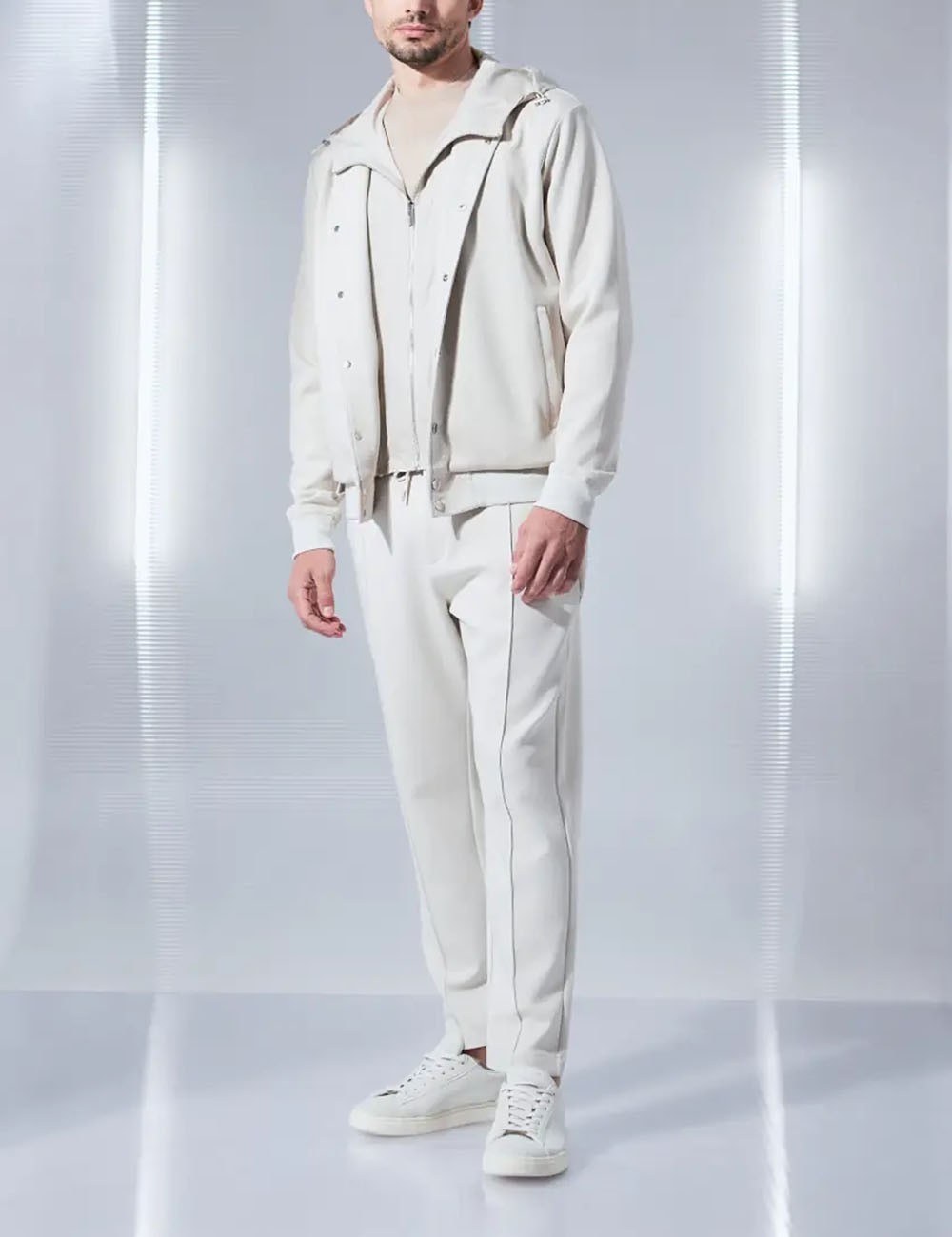 Felpa con cappuccio staccabile SUPIMA COTTON beige