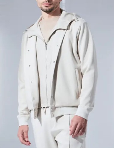 Felpa con cappuccio staccabile SUPIMA COTTON BEIGE