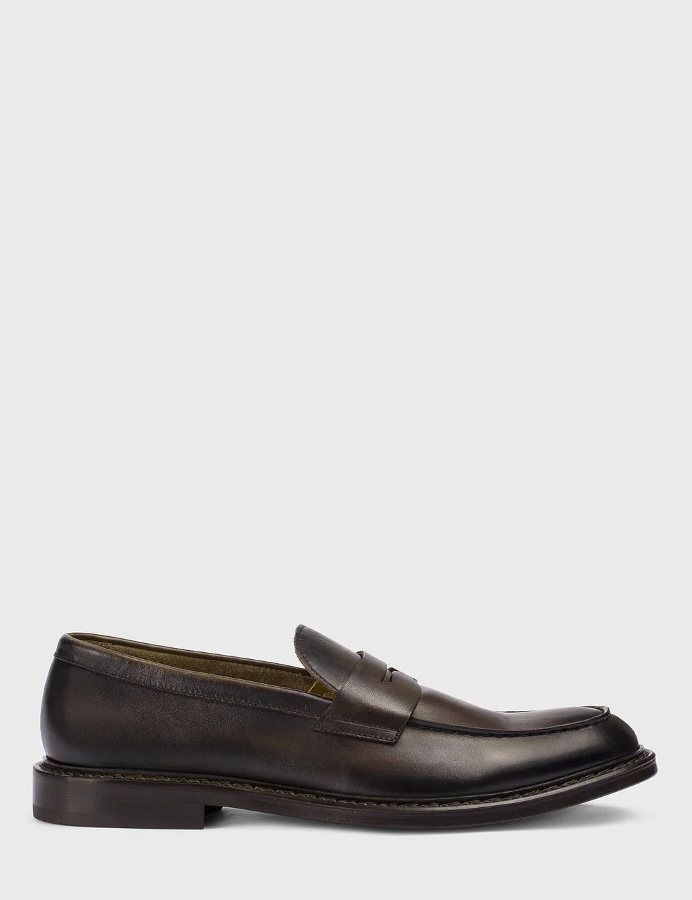 Dark brown leather loafer