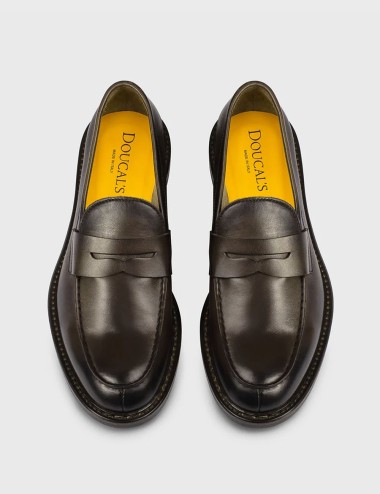 Mocassino in pelle testa di moro