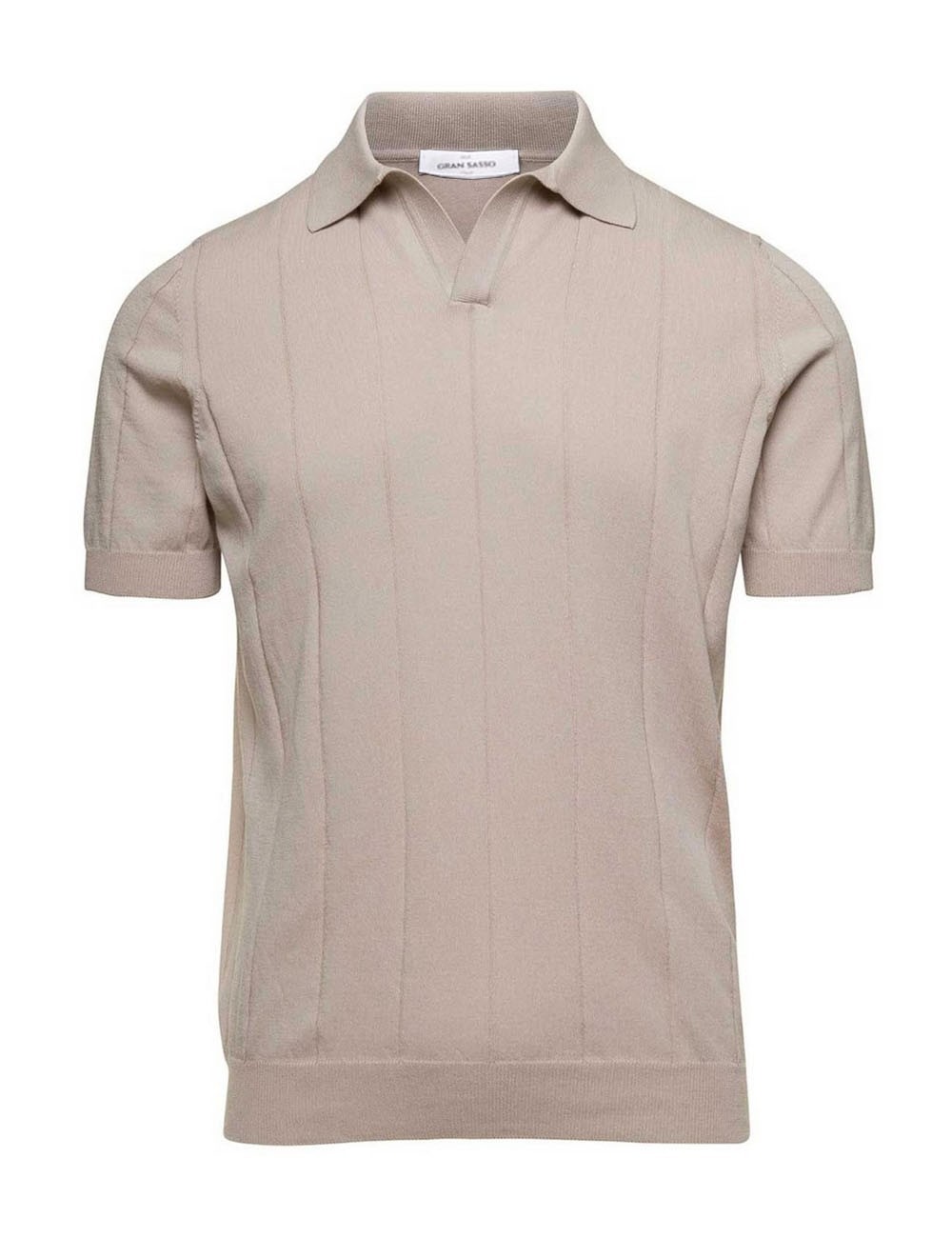 Ribbed skipper polo beige